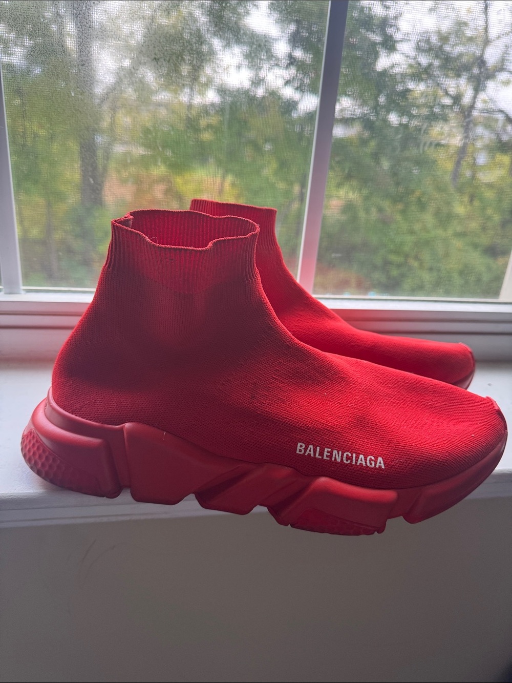 Balenciaga Red Speed Trainer Sock Sneaker